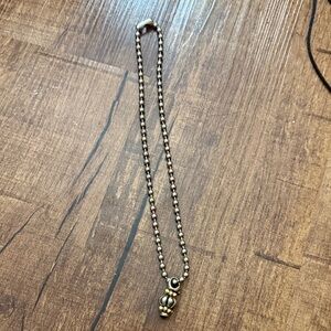 Beaded Silver-Tone Necklace with Pendant